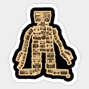 „Boombastic Giant“.  Gigantic Hip Hop Robot. Boombox Monster. Sticker